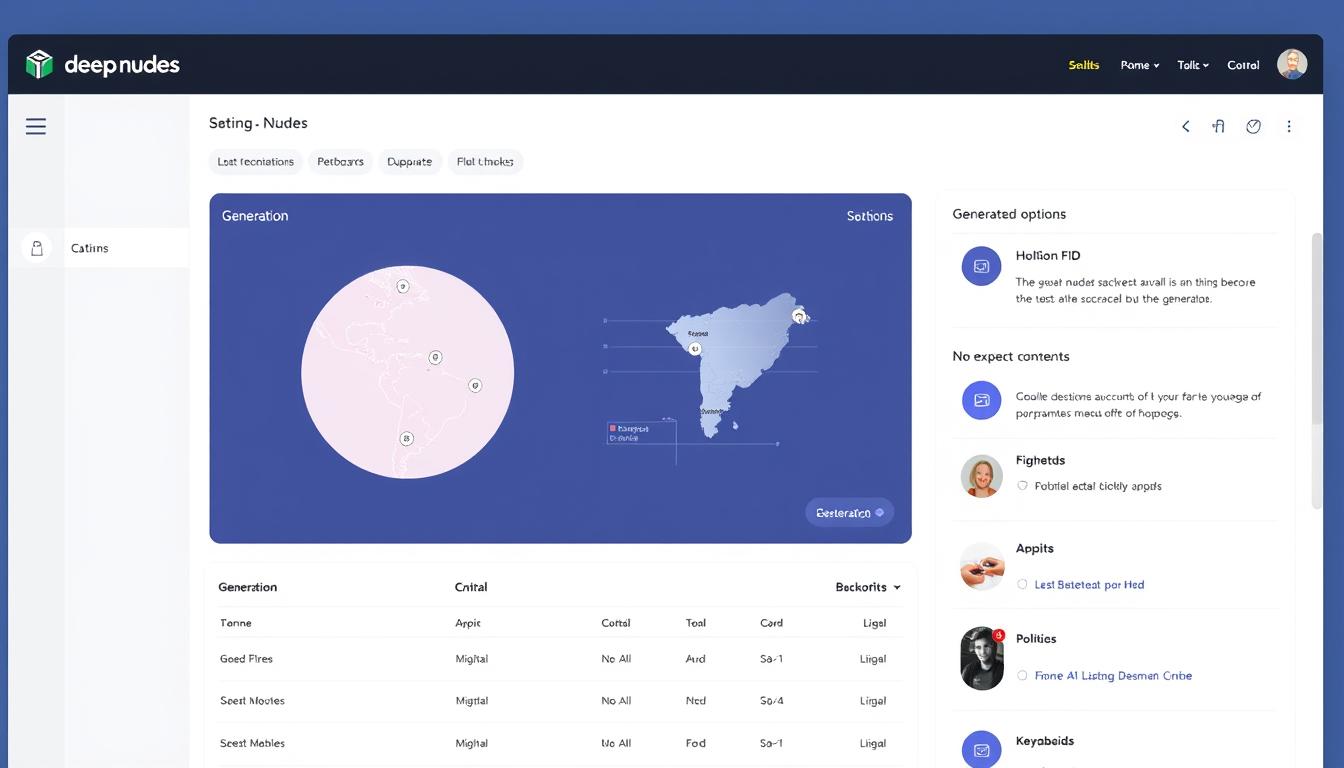 Deep Nudes AI interface showing the main dashboard with generation options