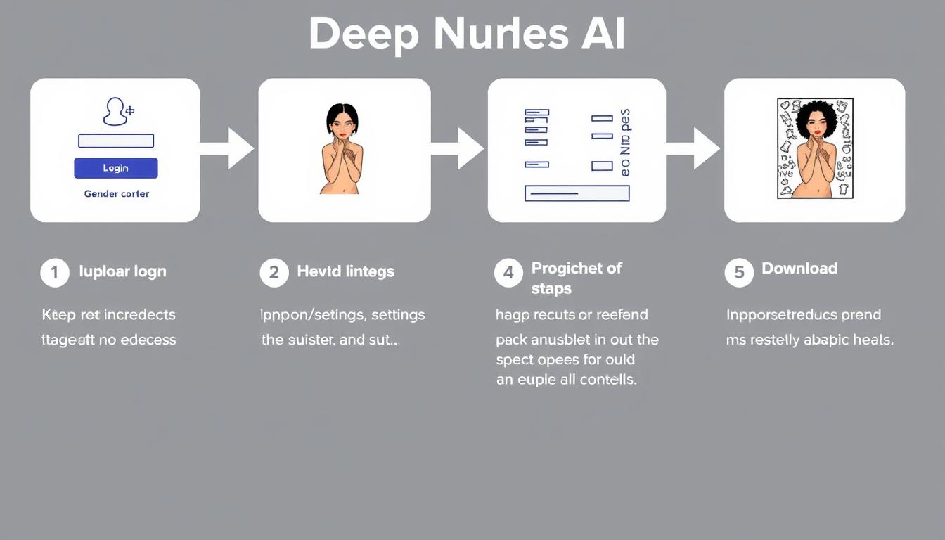 Deep Nudes AI step-by-step process showing the complete workflow
