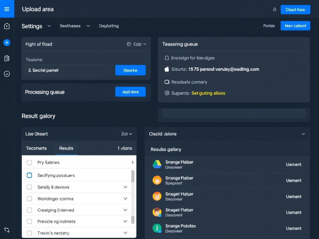DeepNude AI Tool dashboard interface with labeled components